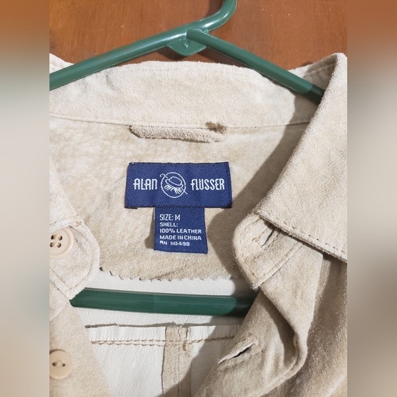 ALAN FLUSSER 100% Suede Men’s Shirt Medium Long Sleeve Button, New with Tags - Picture 4 of 13